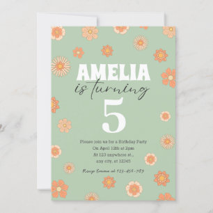 Pastel Boho Daisy Anniversaire Invitation Quel Âge
