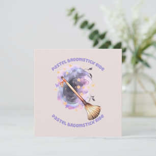 Pastel Broomstick Ride - Whimsical Witch Broom