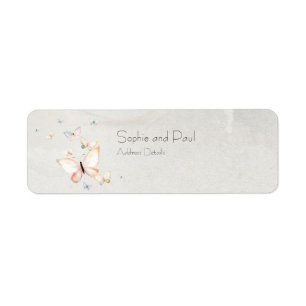 Pastel Butterflies Design Étiquettes de adresse