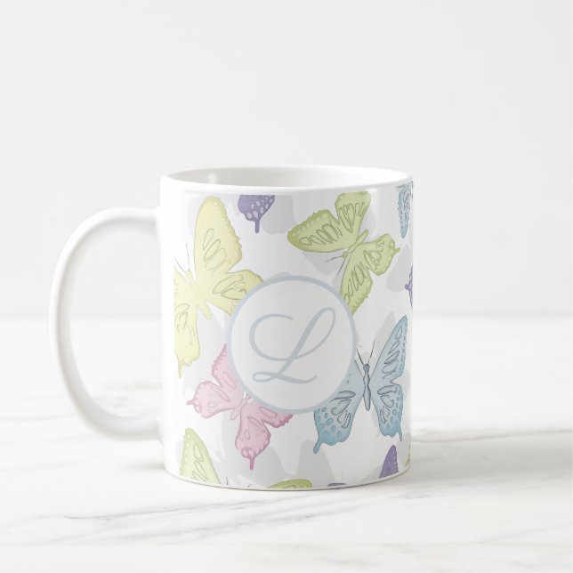 Pastel Butterflies Motif 11 oz Mug classique (Gauche)