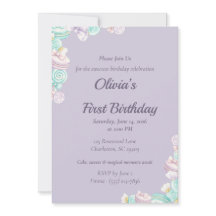 Pastel Candy Fairytale First Birthday Invitation