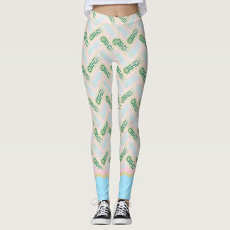 Pastel Casablabca Leggings - Motif moderne rétro
