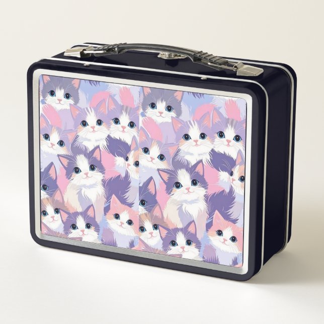 Pastel Cats Metal Lunchbox (Dos)