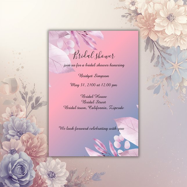 Pastel cerry fleurie douche nuptiale Invitation (Créateur téléchargé)