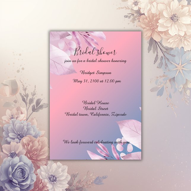 Pastel cerry fleurie douche nuptiale Invitation (Créateur téléchargé)