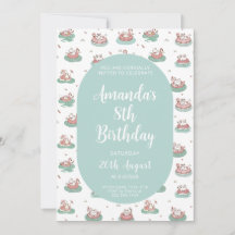 Pastel Chat Invitation Anniversaire - Soirée Pisci