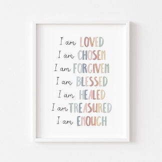 Pastel Christian, affiche d'affirmation des enfant