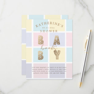Pastel Color Block Gold Books Pour Une Carte Bébé