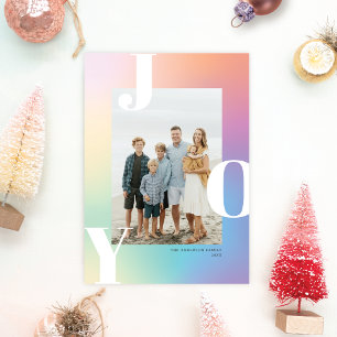 Pastel Color Gradient JOY Carte photo de vacances