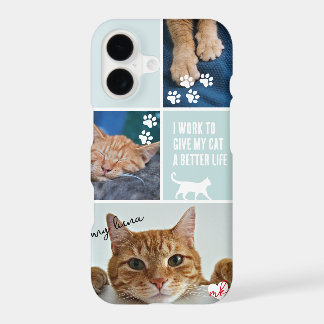 Pastel Colorblock Chat Photo Collage Monogramme An