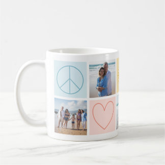 Pastel Coloré Peace Love and Sunshine Coffee Mug