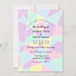 Pastel Colors Invitations au mariage