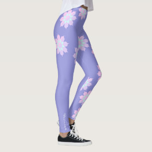Pastel Colors Joyeux Pétales Turquoise Leggings