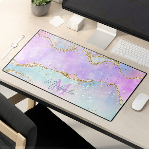 Pastel Colors Rose Bleu Agate Parties scintillant