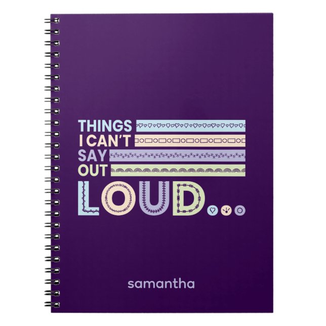 Pastel Colors Things I can't Say Out Loud Journal (Devant)