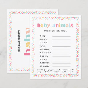 Pastel Colours Arc-en-ciel Baby shower Nom animal