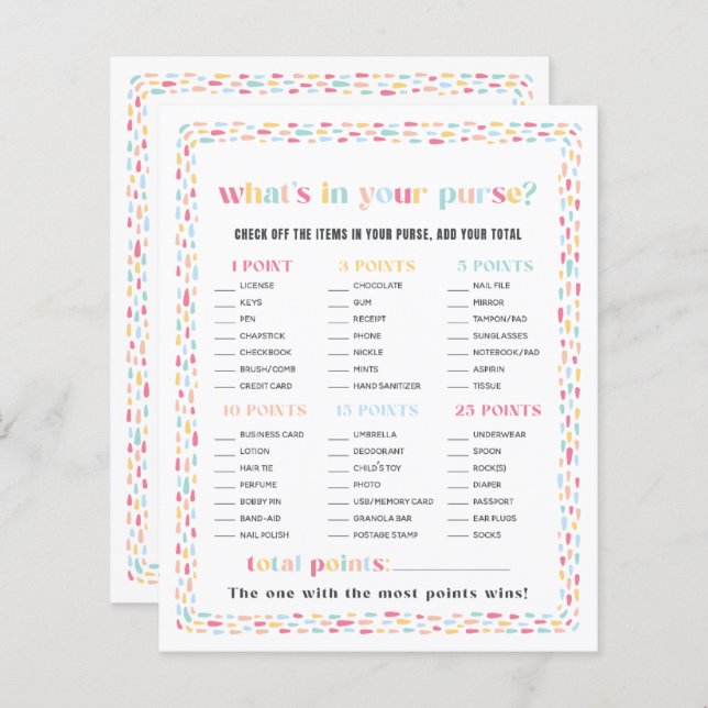 Pastel Colours Baby shower arc-en-ciel Jeu de bour (Devant / Derrière)