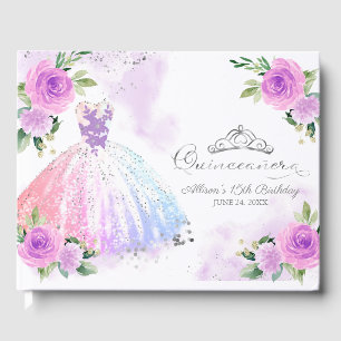 Pastel Colours Gown Floral Quinceanera Livre d'or