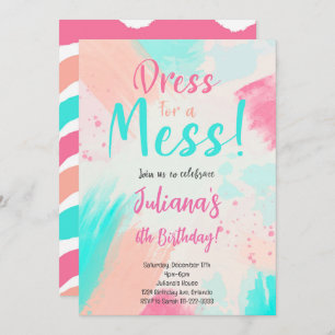 Pastel Colours Peinture Anniversaire Invitation