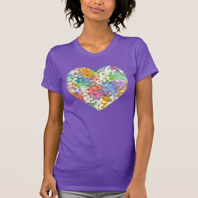 Pastel Confetti Coeurs T-shirt violet (Devant)