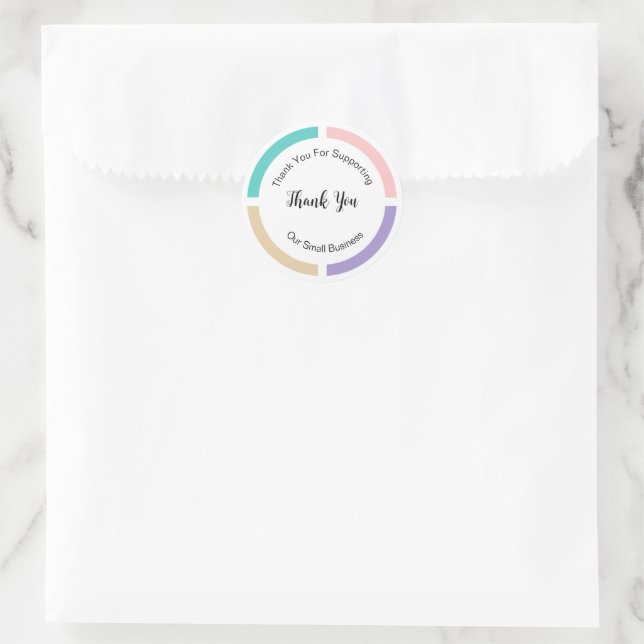 Pastel Couleur Merci tendance Étiquette Sticker (Sac)
