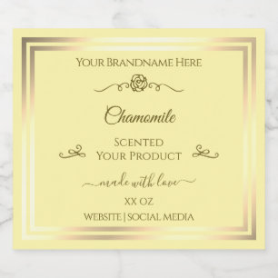 Pastel Cream Produit Étiquette Gold Frame Vintage