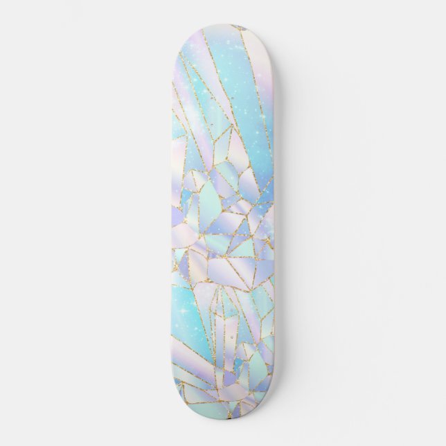 Pastel Crystal Gold Skateboard Deck (Recto)