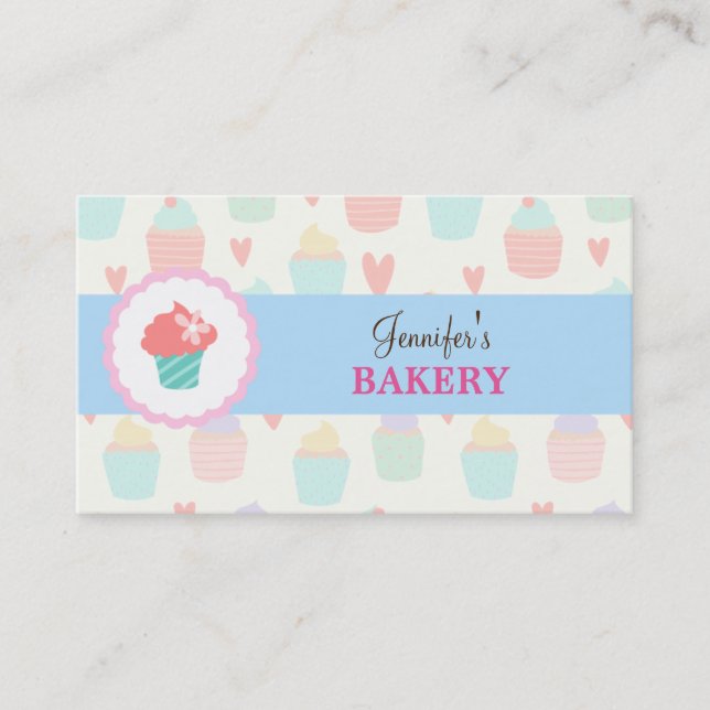 Pastel Cute Kawaii Boulangerie Carte de visite (Devant)