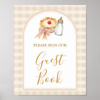 Pastel Cutie Pie En vichy Baby shower Livre d'or
