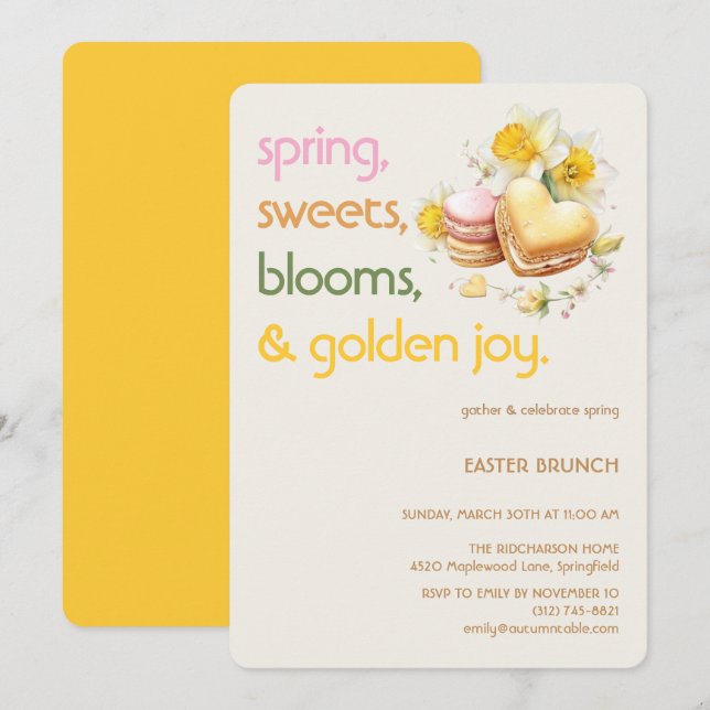 Pastel Easter Brunch Invitation | Spring Party (Devant / Derrière)
