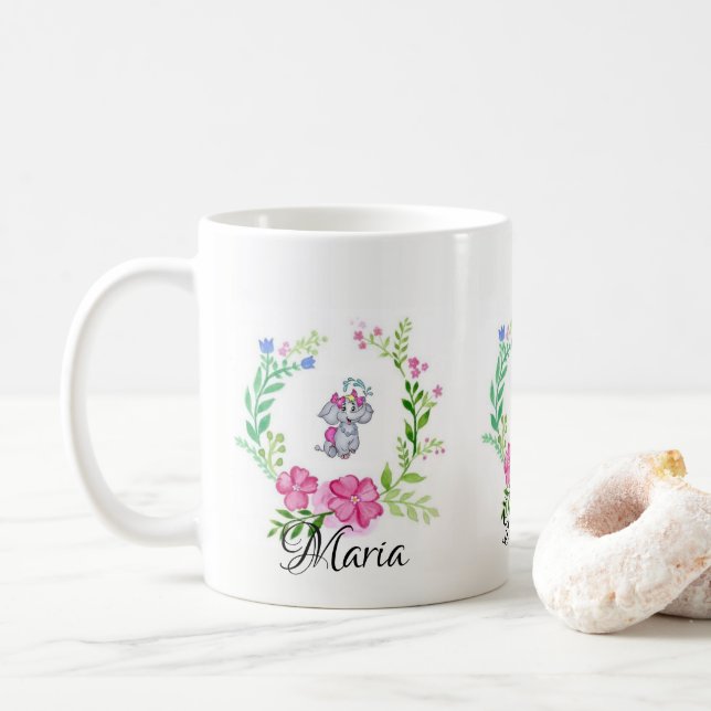 Pastel Elephant Mug (Avec donut)