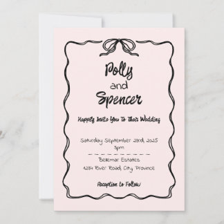 Pastel Faire-part de mariage de finesse Blush