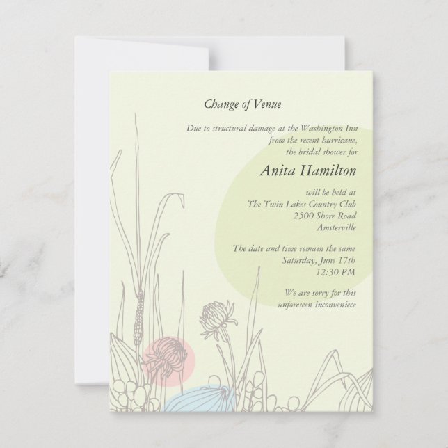 Pastel Fields Changement de lieu Faire-part (Devant)