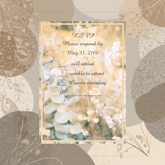 Pastel Fleur sauvage Meadow Wedding carte rsvp (Créateur téléchargé)