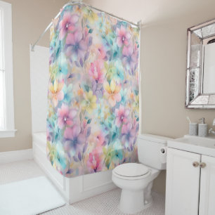 Pastel Fleurs Douche Rideau