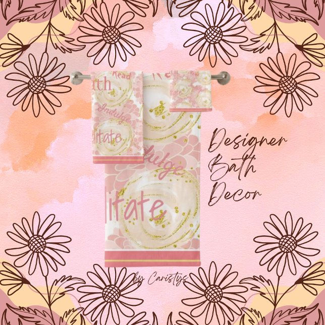 Pastel Floral Doux rose avec des mots (Créateur téléchargé)