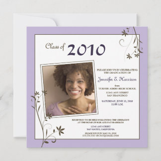 Pastel Floral Graduation Faire-part (lavande)