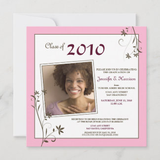 Pastel Floral Graduation Faire-part (rose bébé)