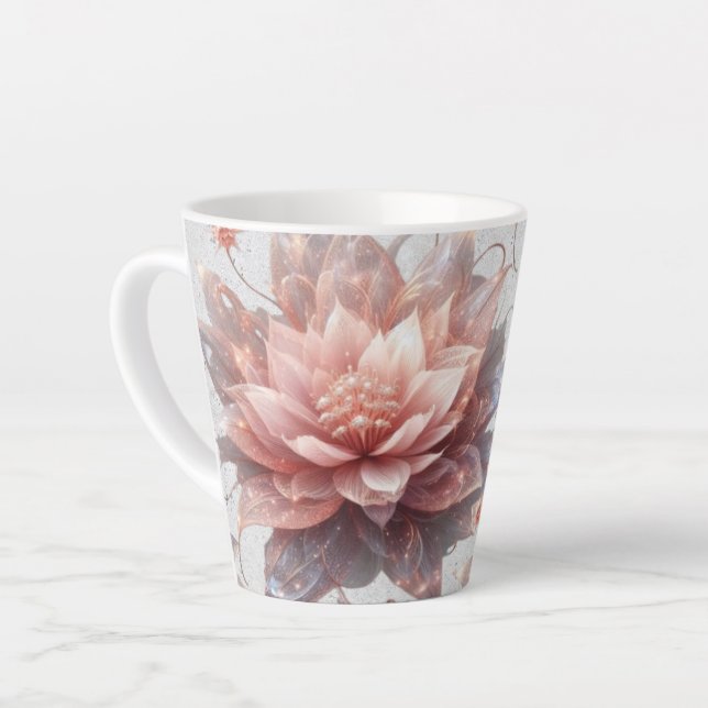 Pastel Floral Latte Mug – Botanical Coffee Cup Gif (Angle gauche)