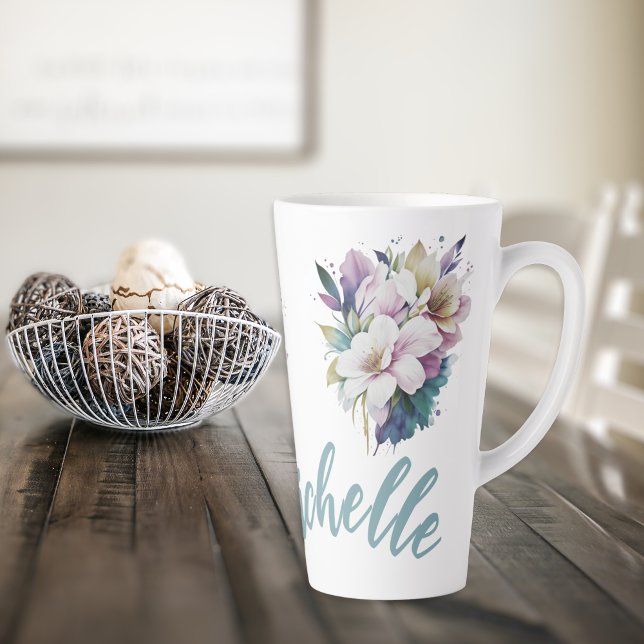 Pastel Floral Latte Mug sur mesure (Créateur téléchargé)