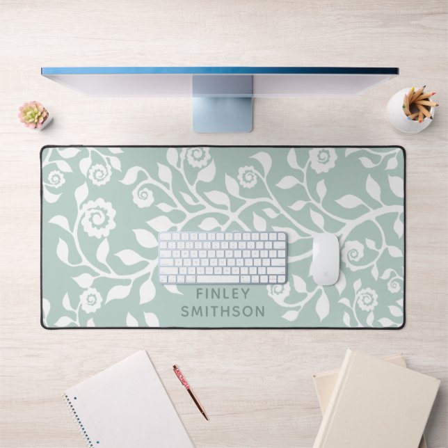 Pastel Floral Modèle Élégant Sage Green (Bureau 1)