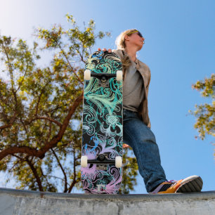 Pastel Floral sur Skateboard de marque Black Dd