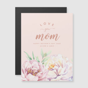 Pastel Florals Aime Maman Carte à aimant minimalis