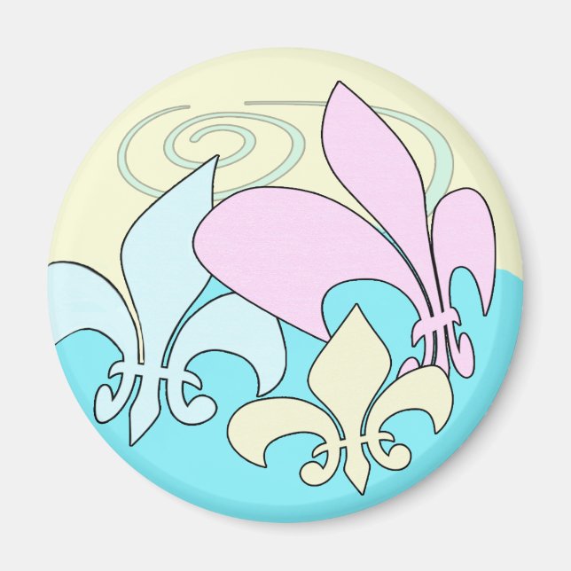 Pastel Fun Fleur de Lis Magnets (Devant)