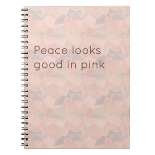 Pastel Géométrique Pop   Carnet personnalisé Rose 