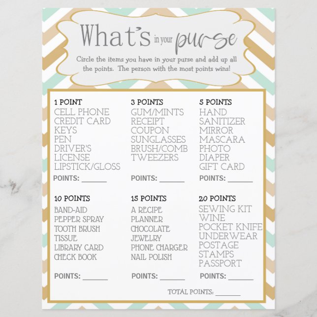 Pastel Gold et Green Zig Whats dans votre sac (Devant)