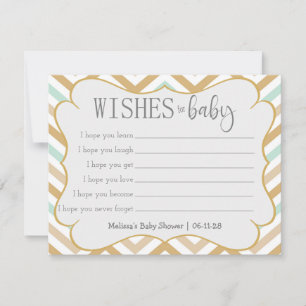 Pastel Gold et Green Zig Zag voeux bébé