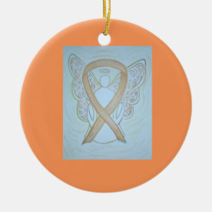 Pastel Gold Sensibilisation Ruban Angel Ornements