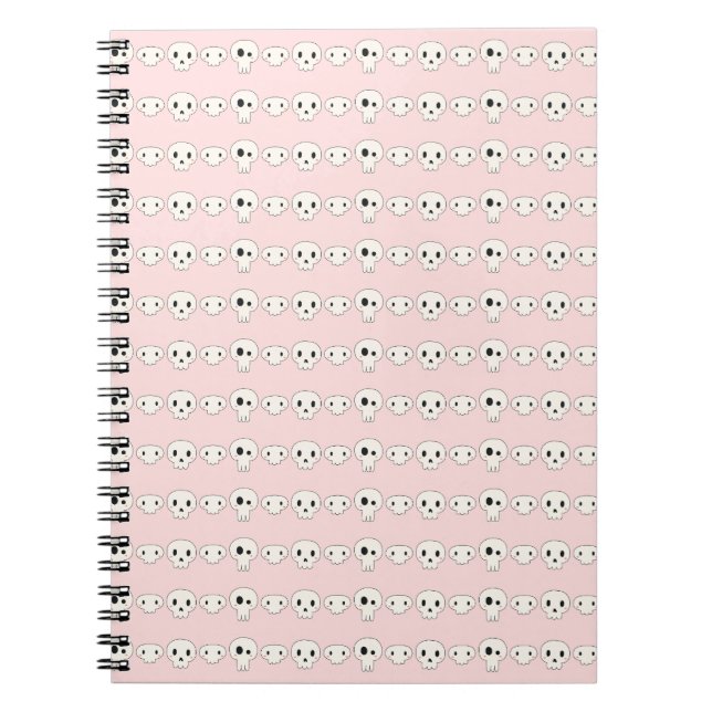Pastel Goth Skuls Carnet rose (Devant)