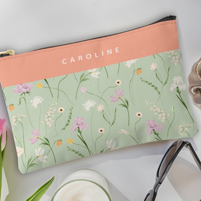 Pastel Green Boho Chic Floral Imprimer Coupe Sac à (Créateur téléchargé)